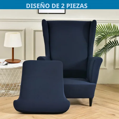 Vista 2 de HZDHCLH Fundas para silla de ala de 2 piezas, fundas de silla de ala de elastano elásticas para sillón del salón, fundas lavables para sofá