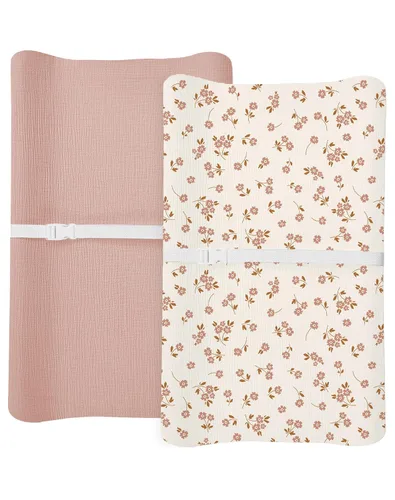 Vista 14 de Juego de 2 fundas para cambiador para bebé niño y niña, fundas de muselina para cambiador con estilo bohemio, ropa de cama neutra para guardería
