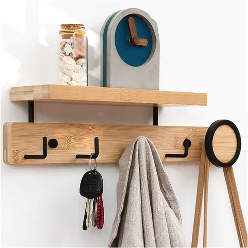 Vista 8 de Ganchos para colgar abrigos de pared, ganchos de entrada para abrigos, ganchos de madera, organizador de ropa, perchero para dormitorio, armarios