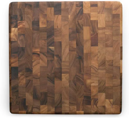 Vista 9 de Ironwood Oslo Tabla de Cortar Cuadrada de Fibra Transversal de Uso General, Talla Única, Madera de Acacia, Marrón Dice, Prep & Serve Great for