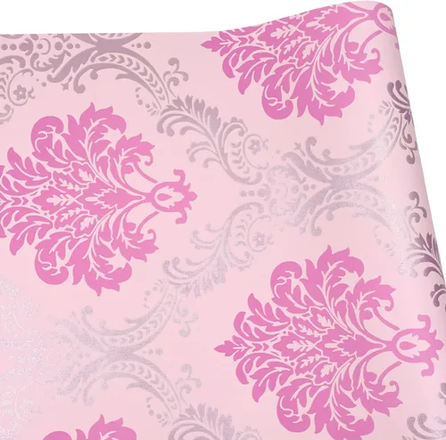 Vista 9 de Yifely Vintage Rosa Damasco Autoadhesivo Estante Cajón Liner Humedad PVC Mat 17.7x118.1 in