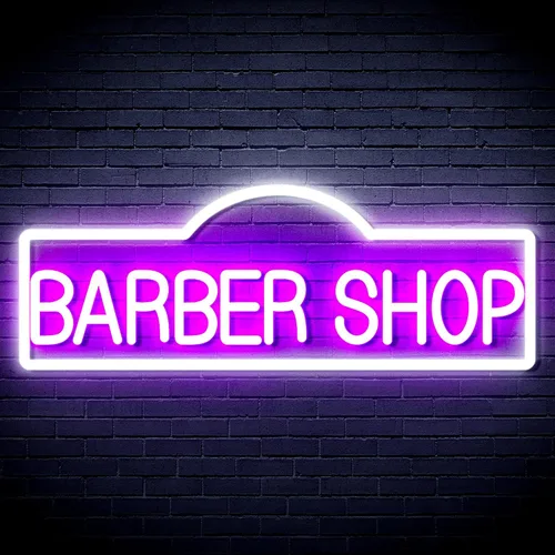 Vista 30 de ADVPRO Señal de neón LED de silicona flexible de Barber Shop - rojo y azul - st16s42-fnu0358-rb