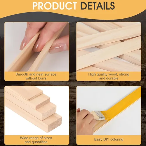 Vista 2 de Listones de madera para manualidades, múltiples artículos y múltiples opciones, tiras de madera sin terminar, madera precortada, para manualidades