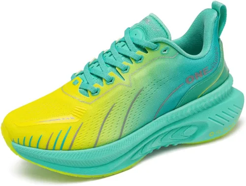 Vista 11 de ONEMIX - Tenis deportivos para correr, transpirables, de malla, acolchados, de estabilidad Beige