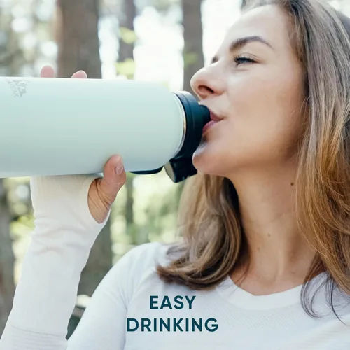 Vista 8 de Hydrapeak - Botella de agua de 32 onzas, con tapa Chug, reutilizable, de acero inoxidable, a prueba de fugas, aislamiento térmico al vacío de doble