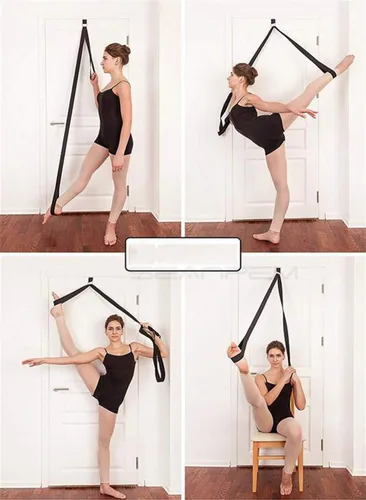 Vista 7 de Estiradora de Piernas Ajustable - Banda Elástica de Ballet para Alargar - Fácil Instalación en Puerta - Correa de Piernas para Flexibilidad