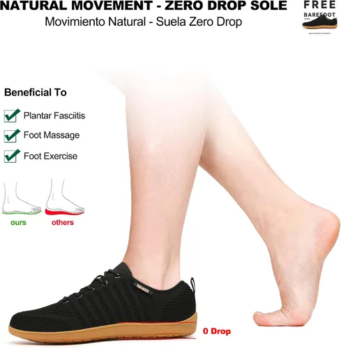 Vista 2 de Geweo Zapatos minimalistas unisex Suela sin caída Puntera ancha Comodidad más flexible Movimiento natural en forma de pie Zapatos deportivos