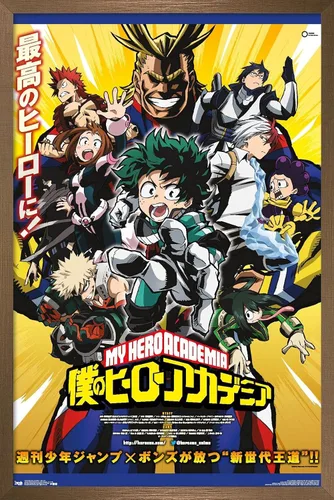 Vista 13 de Trends International My Hero Academia - Póster de pared de arte clave, 14.725 x 22.375 pulgadas, versión enmarcada de madera de granero Versión