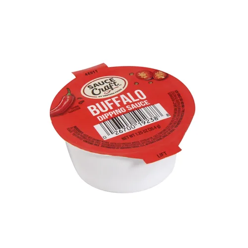 Vista 3 de Ventura Foods Sauce Craft - Tazas de salsa de búfalo, cayena añeja y ajo, condimento de alas de calor sabroso, 1.25 onzas, paquete de 96