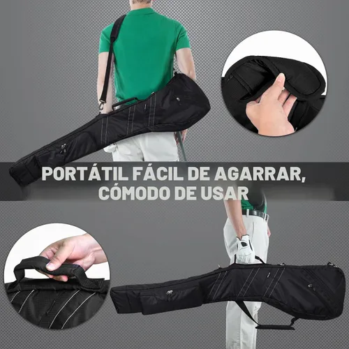 Vista 6 de Big Teeth Bolsa de golf domingo, pequeña bolsa de golf ligera, bolsa de golf Par 3 para unos pocos clubes, práctica con correa de transporte Negro