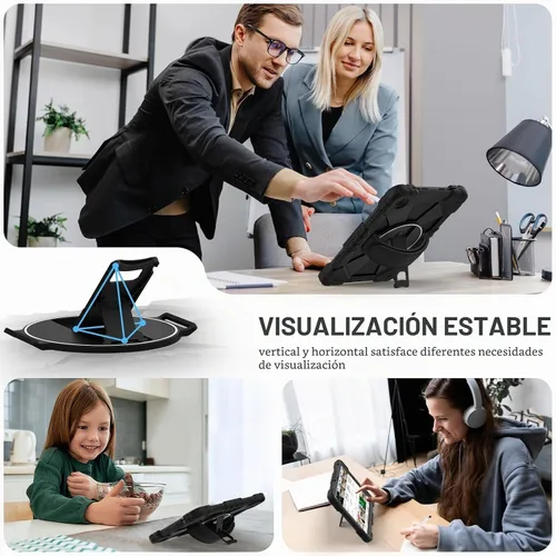 Vista 4 de Nitupai - Funda giratoria de 11 pulgadas para Samsung Galaxy Tab A11+ Plus y A9+ 2025/2023