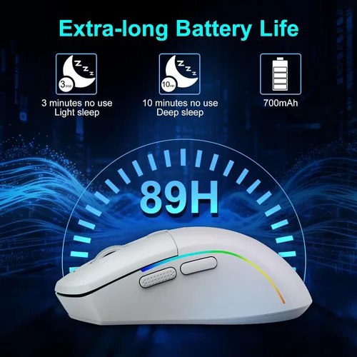 Vista 13 de E-YOOSO Ratón inalámbrico para juegos, 10,000 DPI, 6 botones programables