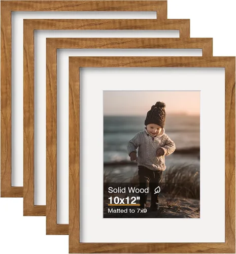 Vista 51 de KINLINK Marco de fotos de 3.5 x 5 pulgadas, color negro ceniza, marcos de madera maciza con plexiglás para mesa y montaje en pared, marcos de fotos