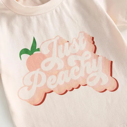 Vista 3 de Conjunto de pantalones cortos para bebé niña, camiseta de manga corta con estampado de letras, camiseta y pantalones cortos, diadema de 3 piezas