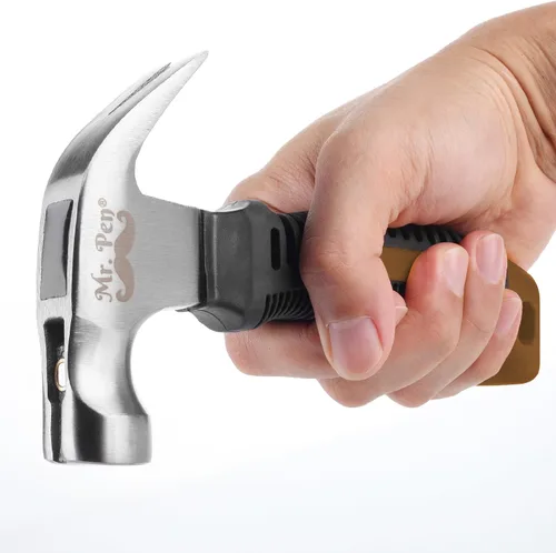 Vista 7 de Mr. Pen - Martillo de camping de 8 onzas color marrón - Martillo de uñas, pequeño y ancho, con punta de clavo, magnético, pequeño martillo de uñas