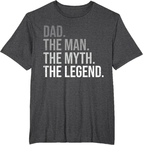 Vista 24 de Camiseta para hombre con texto en inglés "Dad The Man The Myth The Legend", Negro, S