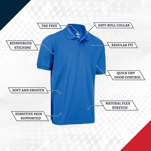 Vista 45 de Premium Wear - Camisetas tipo polo para hombre, con gran absorción de humedad