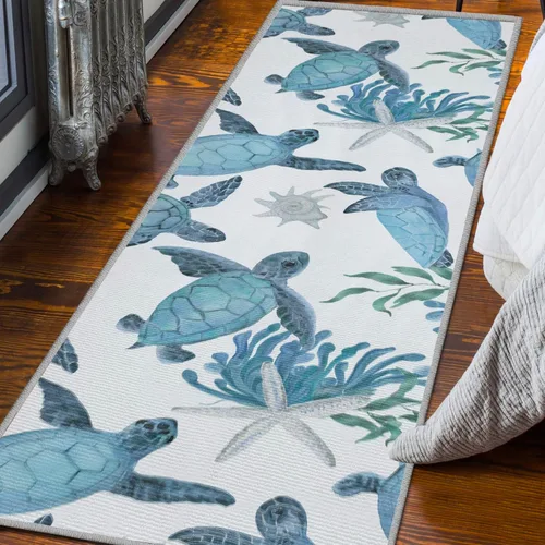 Vista 29 de Tritard Alfombra de área costera de 2 x 3 pulgadas - Pequeña alfombra plegable lavable a máquina, antideslizante, para entrada, alfombra de playa