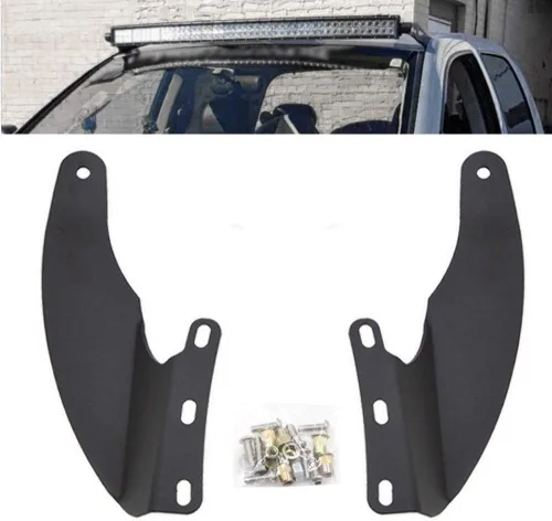 Vista 7 de Barra de luz LED curvada de 52 pulgadas, soportes de montaje para parabrisas de techo superior compatibles con Dodge Ram 1500 2500 1994-2001