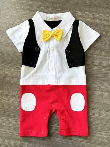 Vista 2 de stylesilove.com Baby Boy Bowtie - Mameluco de dibujos animados
