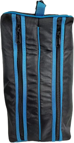 Vista 4 de Turquoise Flower 1680D - Bolsa de nailon para botas con detalles de cuero manuales, Negro