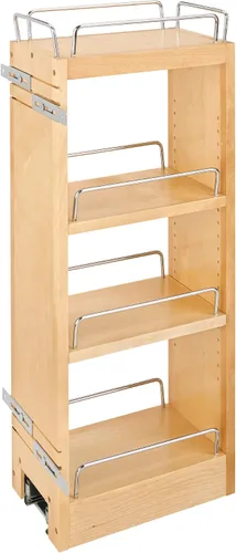 Vista 12 de Rev-A-Shelf Organizador de estante extraíble de 8 pulgadas para gabinetes de cocina y baño, estante deslizante de madera para especias o medicinas