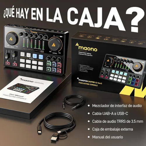 Vista 9 de MAONO E2 Gen2 Equipo de podcast Bundle Mezclador de interfaz de audio