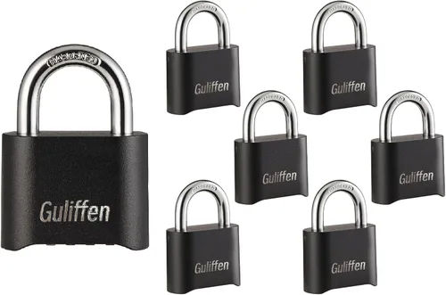 Vista 7 de Guliffen Candado de combinación para exteriores, resistente a la intemperie, 4 candados de combinación reiniciables para casillero, cobertizo