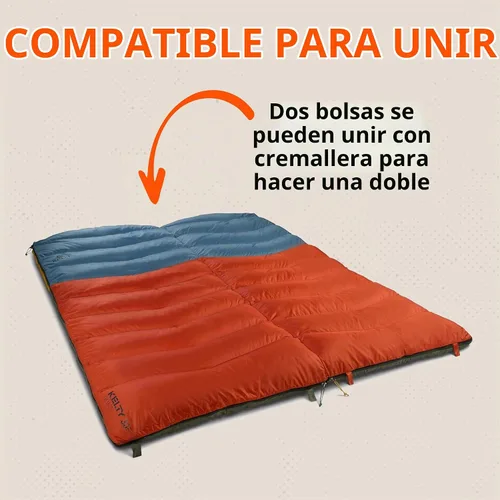 Vista 6 de Kelty Galactic Down - Saco de dormir de 30 grados, 550 Fill Power RDS Trackable Down, mochilero y campamento, cierre juntos para saco de dormir 2P