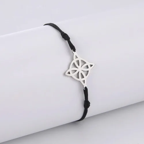 Vista 3 de Dreamtimes Pulsera de moda con nudo de bruja y celtas geométricas para mujer pulsera de cadena de brujería de acero inoxidable joyería Wiccan