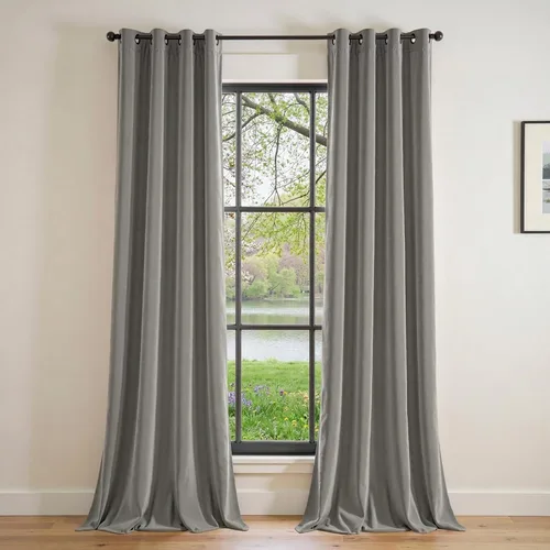 Vista 30 de Lazzzy - Cortinas de terciopelo blanco de 63 pulgadas de largo para sala de estar o dormitorio, cortinas con filtro de luz, aislación térmica