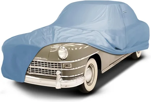 Vista 48 de iCarCover Funda de automóvil personalizada Premium para Chrysler Imperial 1957-1975, resistente, impermeable, para todo tipo de clima, lluvia Negro