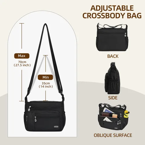 Vista 3 de Crossbody Bag for Women,Multi Pockets Cross Body Purses for Women, Ladies Shoulder Bag, Travel Purses and Handbags