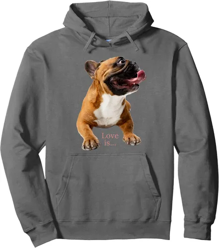 Vista 7 de Fawn - Camiseta de Bulldog francés con capucha para mamá, papá, perro, cachorro, Negro