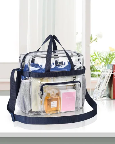 Vista 76 de MAY TREE Bolsa transparente para eventos en estadios de 12 x 6 x 12 pulgadas, bolsa de almuerzo transparente con correas reforzadas para trabajo