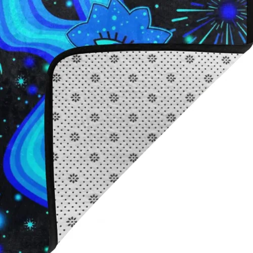 Vista 6 de Alfombra de área ultra suave y acogedora para niñas, niños, adolescentes, alfombra de área de juegos, hongos, flores, ojos, estrellas, plantas
