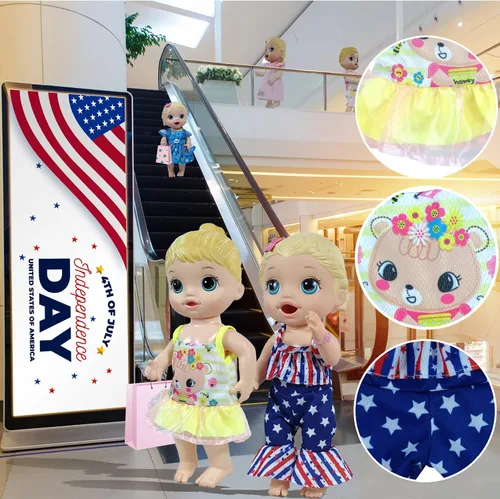 Vista 5 de WONDOLL Muñeca bebé viva de 12 pulgadas - Ropa y accesorios - 10 conjuntos de ropa para muñecas de 10-12 pulgadas, vestidos y accesorios para muñeca