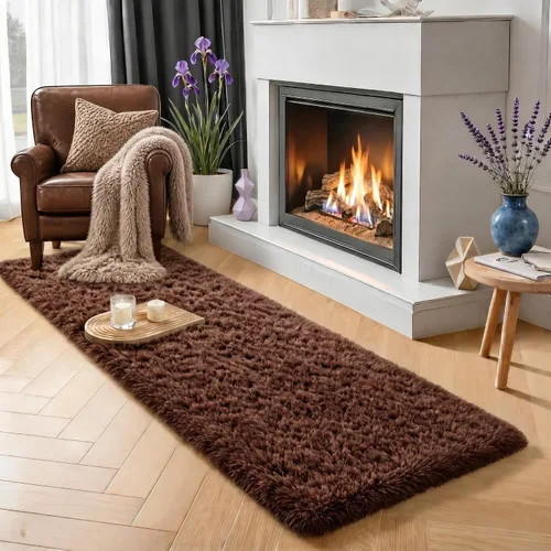 Vista 65 de Alfombras grises pequeñas para dormitorio, 2 x 4 pies, alfombras de pasillo lavables de felpa para pasillo 2- Gris