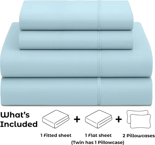 Vista 19 de Pure Bedding Juego de Sábanas Twin - Sábanas de Cama de Microfibra Ultra-Suave 1800 - Doble Cepillado - Bolsillos Profundos - Ajuste Fácil - Extra