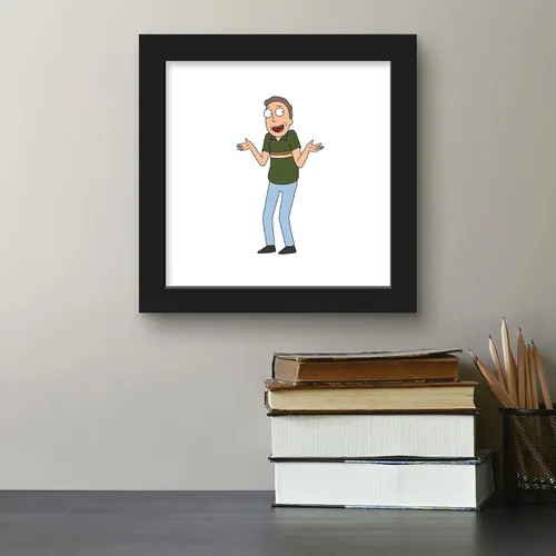 Vista 5 de Trends International Gallery Pops Cartoon Network Rick and Morty - Póster de pared de Jerry, 12 x 12 pulgadas, versión enmarcada en negro Versión