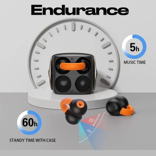 Vista 7 de Auriculares inalámbricos con clip de oreja Bluetooth 5.3, auriculares inalámbricos abiertos, auriculares de conducción ósea, mini auriculares