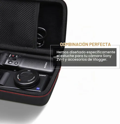 Vista 7 de L LTGEM Estuche para cámara compatible con Sony ZV-1F / ZV-1 / ZV-1 II Vlog Cámara digital, trípode, micrófono y kit de accesorios Vlogger Negro