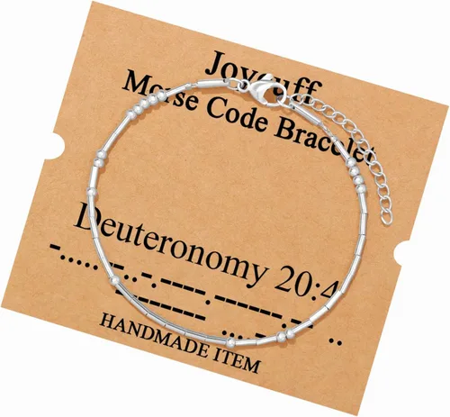Vista 159 de JoycuFF Pulseras inspiradoras de código morse para mujeres, cuentas de plata, joyería con mantra de motivación, regalos para ella