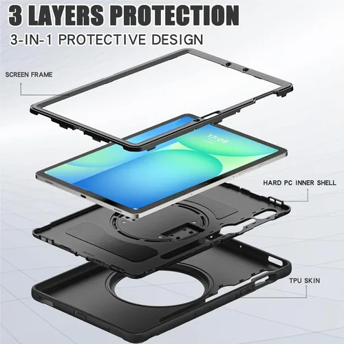 Vista 9 de Junfire Funda protectora para Galaxy Tab S10 Lite/S10 FE/S9 FE 5G/S9 con soporte para lápiz capacitivo, Samsung Tab 10.9"/ 11" a prueba de golpes