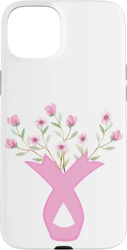 Vista 9 de Flower Jar Pink Ribbon Breast Cancer Awareness Month Women Case for iPhone 17