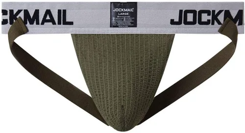 Vista 2 de JOCKMAIL Jockstrap Athletic Supporter Ropa interior Gimnasio Entrenamiento Correa Breve Hombres Tanga Verde militar