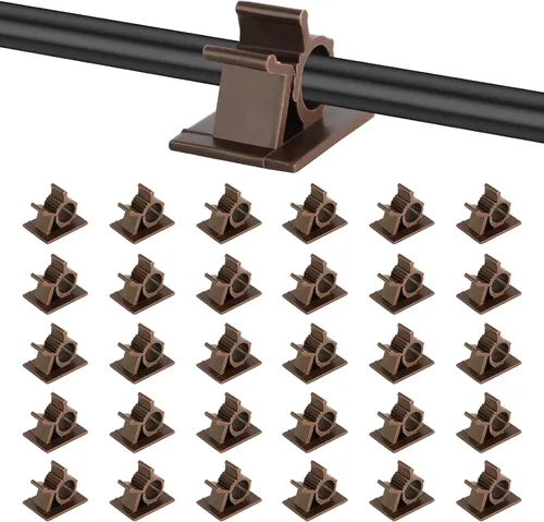 Vista 10 de Viaky 30 clips negros ajustables para cables, broches reutilizables autoadhesivos para fijación de cable de nylon, soporte de cable de nailon
