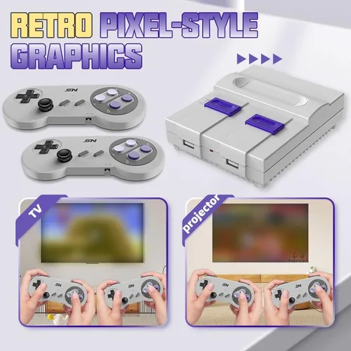 Vista 3 de Consola de videojuegos de 16 bits Super Máquina de Juegos con 5000 juegos clásicos incorporados Soporte HDMI 4K TV Plug Play Sistema de consola
