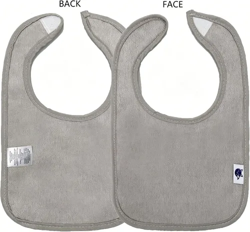 Vista 6 de SPINFOX Baberos impermeables para niñas, niños, babero unisex de algodón sólido de punto para bebés