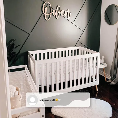 Vista 7 de Delta Children Essex - Cuna convertible 4 en 1, color blanco Bianca con patas de color natural Bianca Blanco